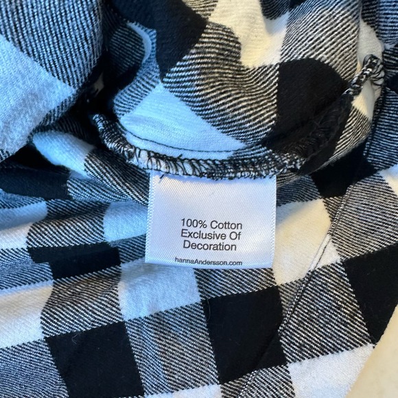 Hanna‎ Andersson Gingham Flannel Button Back Dress Sz 130 (8) - Picture 5 of 9